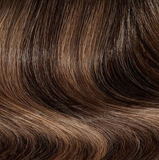 Slim Tape Hair Extensions Dark Brown & Caramel Lowlights